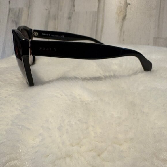 PRADA Round Sunglasses Black Frames Smoke Lens - Picture 3 of 14